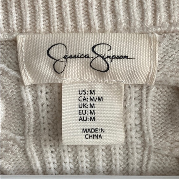 Jessica Simpson Cream Cable Knit Sweater - Picture 3 of 5